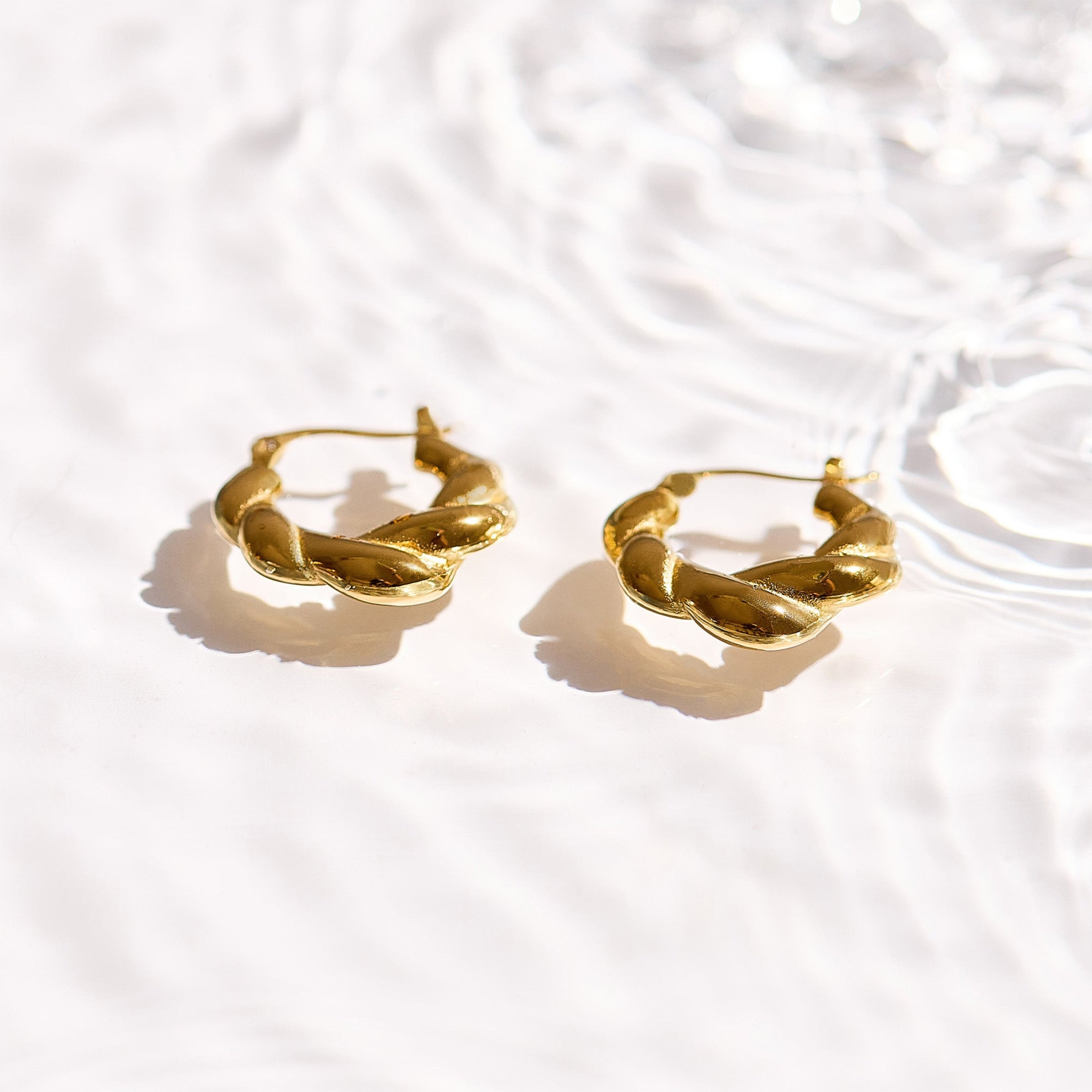Chunky Twisted Hoop Earrings