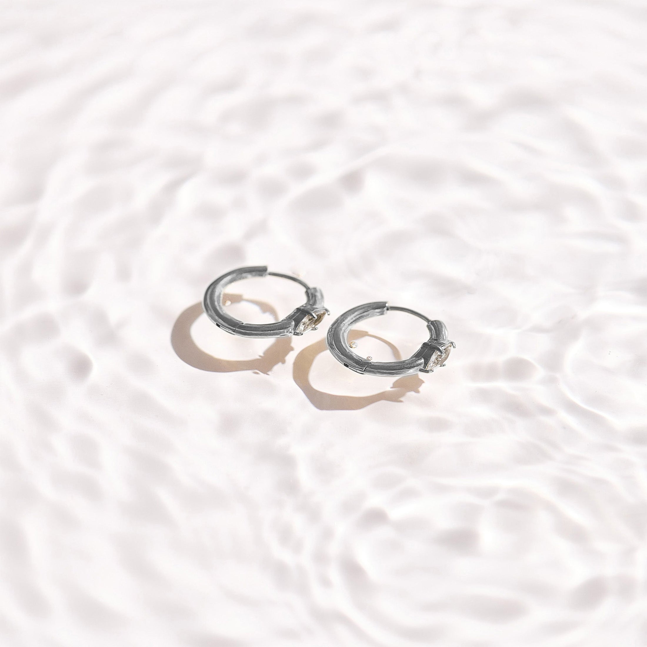 Marquise Crystal Huggie Hoop Earrings