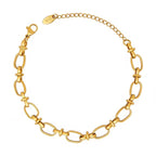 Fashion 18K Gold Plated Thick Jewelry Titanium Stainless Steel Chunky Chain Bracelets for Women