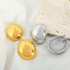 JEWELRY EH148-EH149 Fashion Texture Three-Dimensional Oval Earrings Simple Versatile Earrings for Women