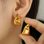 JEWELRY EH291 the Most Competitive Price Creative Simple Glossy Stainless Steel Gold-Plated Earrings