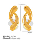 JEWELRY EH279 Simple and Versatile Irregular Circle Geometric Earrings Stainless Steel 18K Gold Plated Earrings