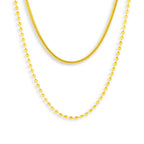 Layered Snake & Bead Chain Necklace