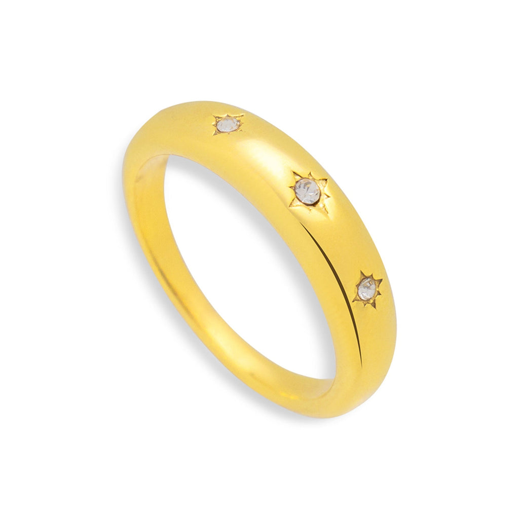 Starburst Crystal Band Ring