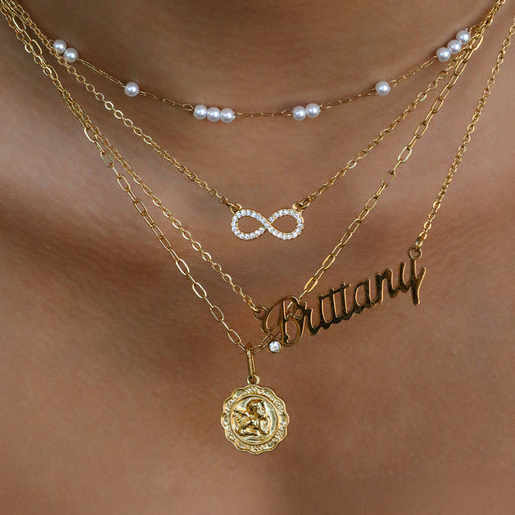 Custom/Personalized Lowercase Nameplate Cable Necklace