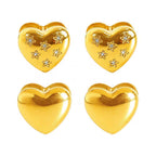 JEWELRY EH87-8 Love Ear Clips Delicate Ear Environmental Protection Colour Rhinestone Glossy Earrings for Women