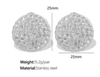 JEWELRY EH189 the Newest Stainless Steel 18K Gold Earrings French Vintage Disc Embossed Earrings for Women