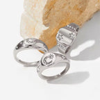 New Arrival Design Chunky Star Zircon North Star Rings Waterproof & Tarnish Free Stainless Steel Jewelry Rings